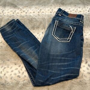 BKE denim, skinny, destressed denim size 30r